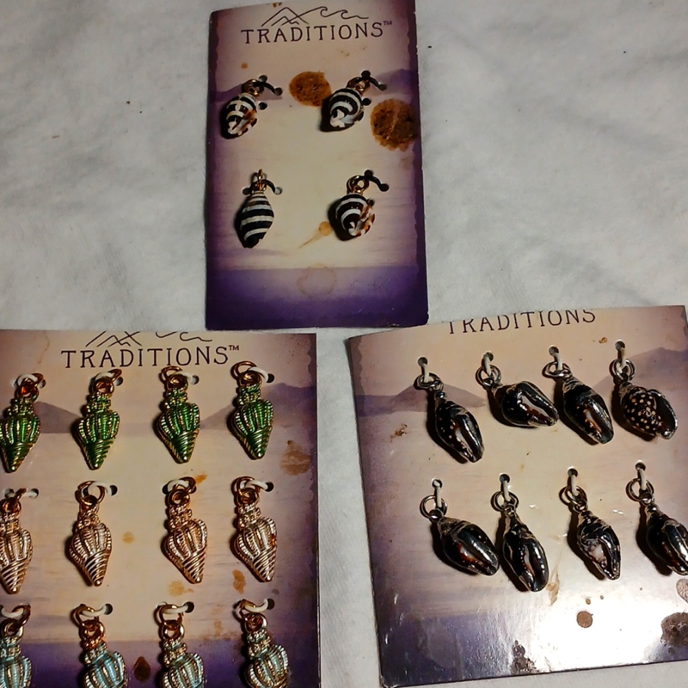 Assorted shell charms for jewelry making